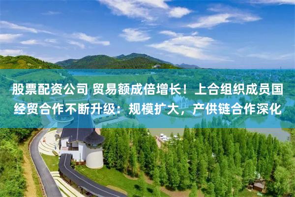 股票配资公司 贸易额成倍增长！上合组织成员国经贸合作不断升级：规模扩大，产供链合作深化
